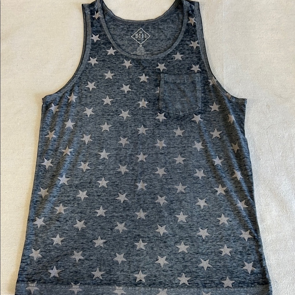 Well Worn Gray Star Pattern Tank Top